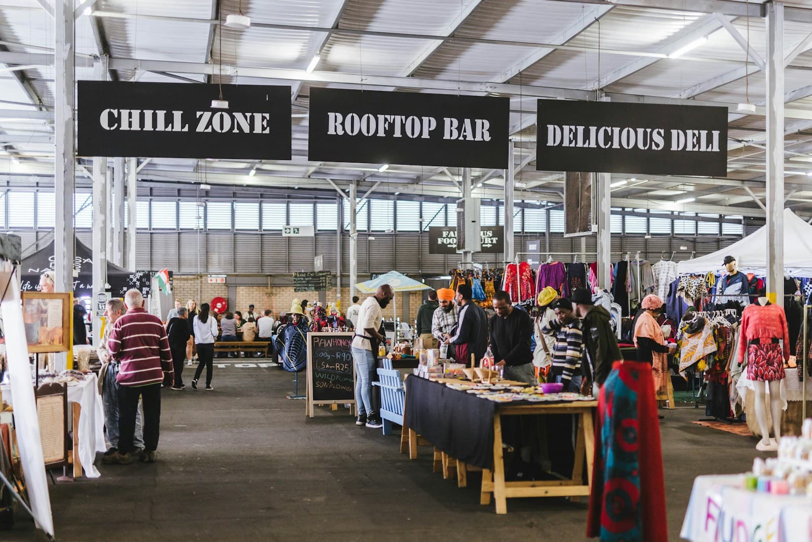 Traders and visitors at Rosebank Sunday Market in Johannesburg